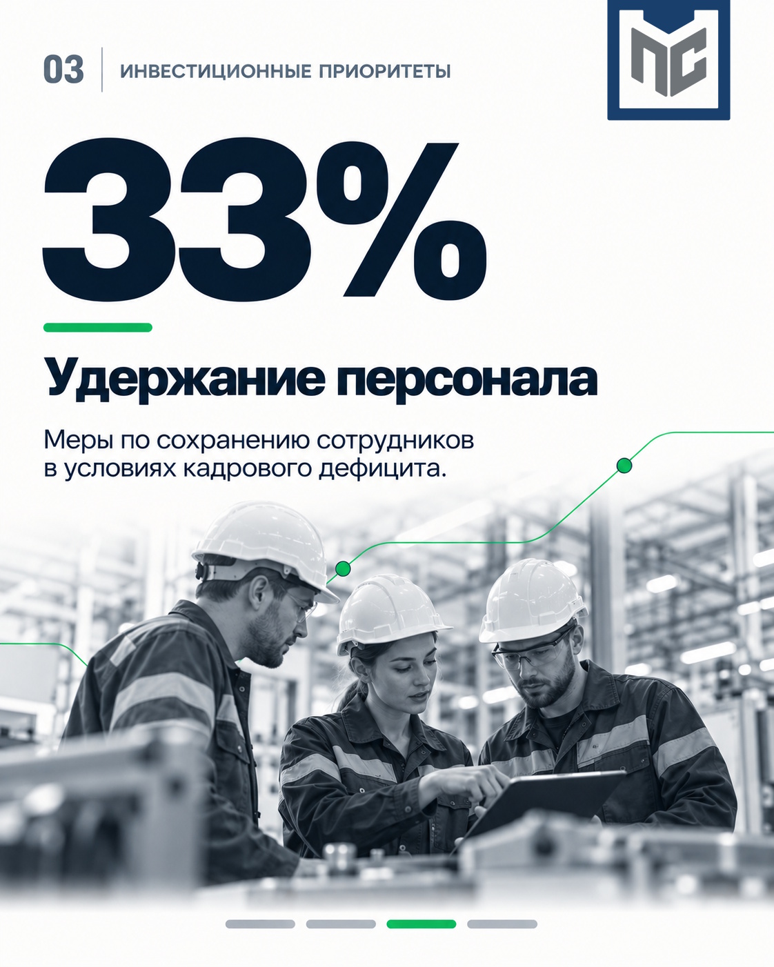 33% — Удержание персонала и меры по сохранению сотрудников в условиях кадрового дефицита